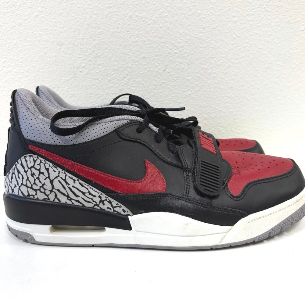 Nike Air Jordan Legacy 312 Low Bred Cement Black Gym Red CD7069-006 Size 12